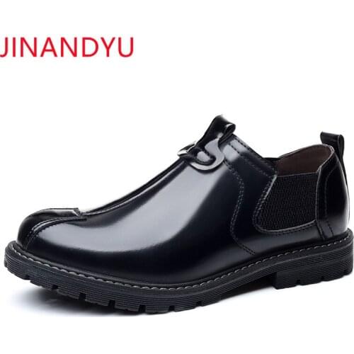 Man Leather Shoe Loafers for Men Platform Shoes Male Size 45 High Quality Round Toe Microfiber Leather Shoes Men Casual Boots