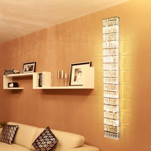 Living Room Wall Lights led Wall Sconce Modern Crystal Wall Lamps hallway Long Wall Lamp Bedroom Crystal Sconces Lighting Decor