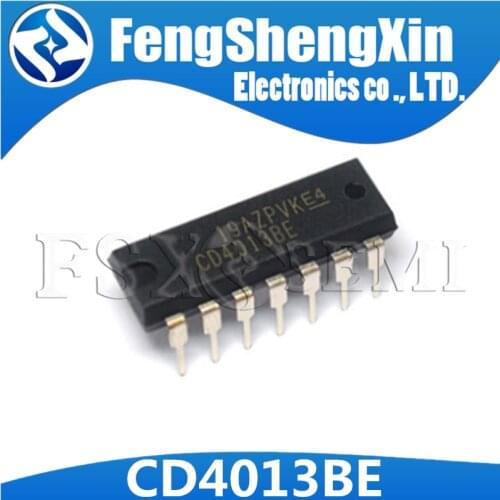 100pcs/lot New CD4013BE CD4013 HEF4013 DIP-14 CMOS DUAL D-TYPE FLIP-FLOP IC