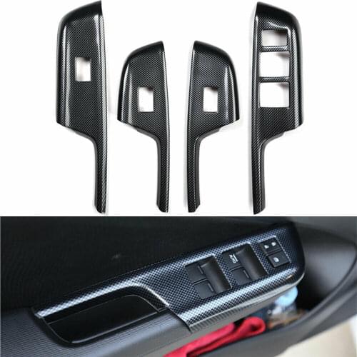For Honda City 2015-2017 Car Door Window Lift Switch Panel Cover Trim Red ABS/Carbon fiber abs