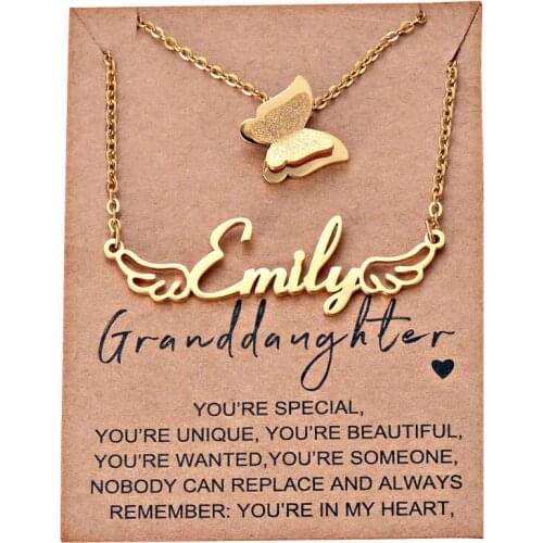Personalized Name Choker,Butterfly Jewelry with Box, Custom Name Necklace For Women/Girl Birthday Christmas Gift