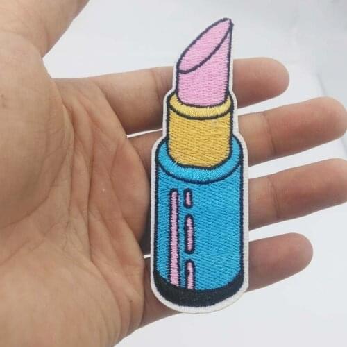 Lipsticks Iron On Patch Embroidered Embroidery Clothes Patch For Clothing Clothes Stickers Garment Apparel Accessories