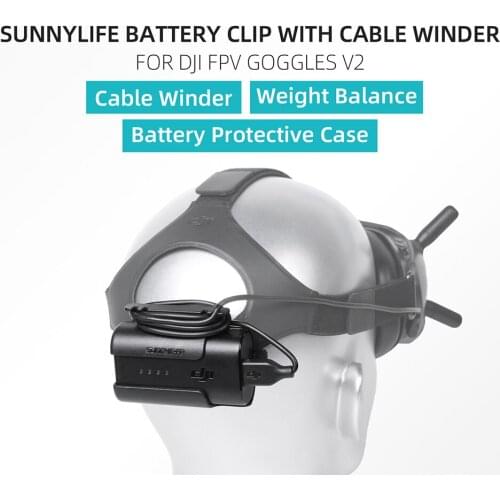 Headband Battery Case Shell For DJI FPV Combo Goggles V2 Power Back Buckle Clip Fixed Holder With Winder For DJI FPV Accessories