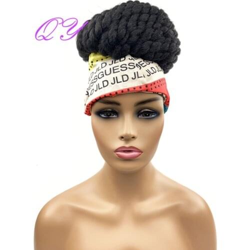 QY Hair 2X Twist HeadBand Braids Wigs for Women Black Ponytail Crochet Braid Hair New Style Fashion