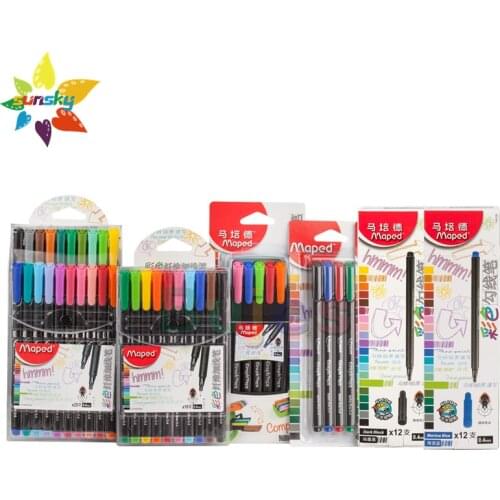 Maped 4/10/20 color Color hook pen fiber fine line pen hand account illustration neutral pen water based pen art supplies