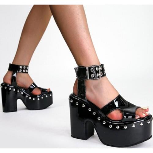New womens Summer shoes Platform heels Gladiator Sandals women Demonia shoes platform High Heels Summer Sandals casual shoes