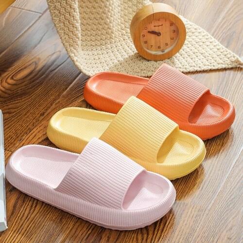 Women Thick Platform Slippers Summer Beach Eva Soft Sole Sandals Leisure Men Ladies Indoor Bathroom Anti-slip Shoes New
