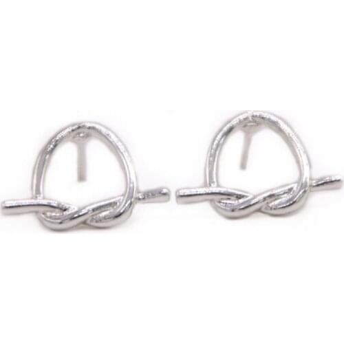New Simple Knot Style Stud Earring Round Pattern Zinc alloy Material Three Color Optional