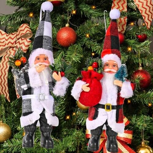 Standing Santa Claus Christmas Figure Doll Sack Gifts Holiday Decorations