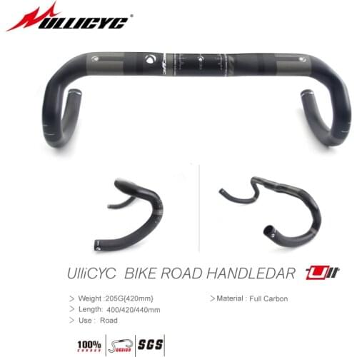 Ullicyc UD Matte Full Carbon Fiber Road Bike Curved Handlebar Groove Handlebar Superlight Road Handlebar Bicycle Parts