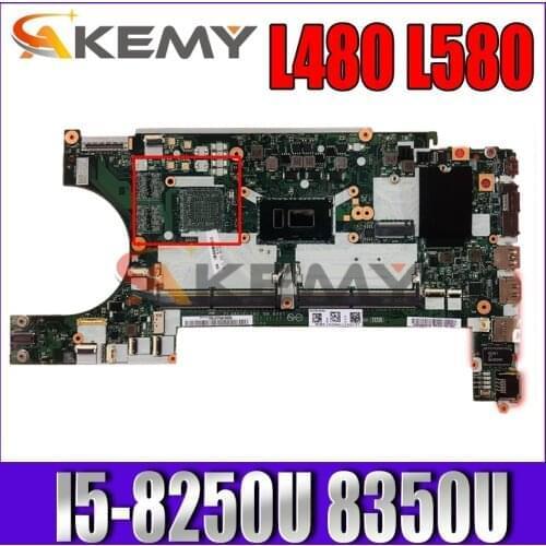 High quality FRU 01LW377/ 01LW343 For Lenovo Thinkpad L480 L580 Laptop Motherboard NM-B461 SR3LA I5-8250U 8350U DDR4 100% tested