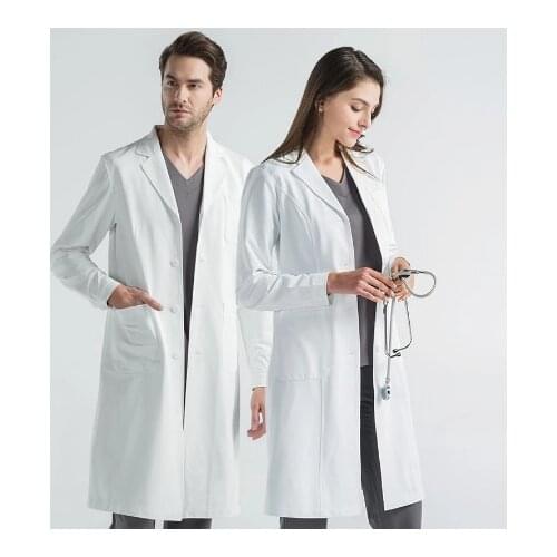 High quality white lab coat pet grooming Slim beauty salon work uniforms spa uniforms health service scrubs coats men and women