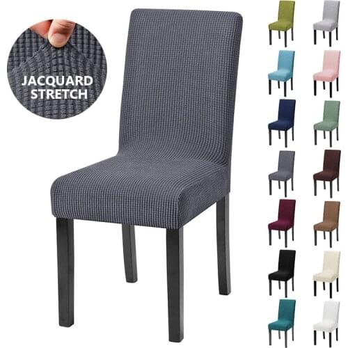 Jacquard Dining Room Chair Cover Spandex Elastic Stretch Chair Slipcover for Kitchen Banquet Wedding