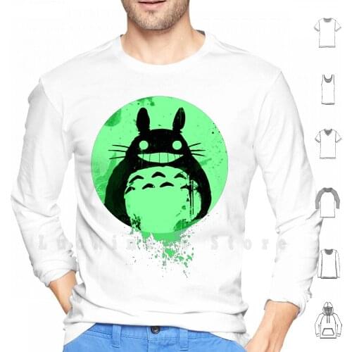 Totoro Ghibli Fanart Zombie-By Mien Wayne Hoodies Long Sleeve Geek Retro Vintage Super Nintendo Nerd