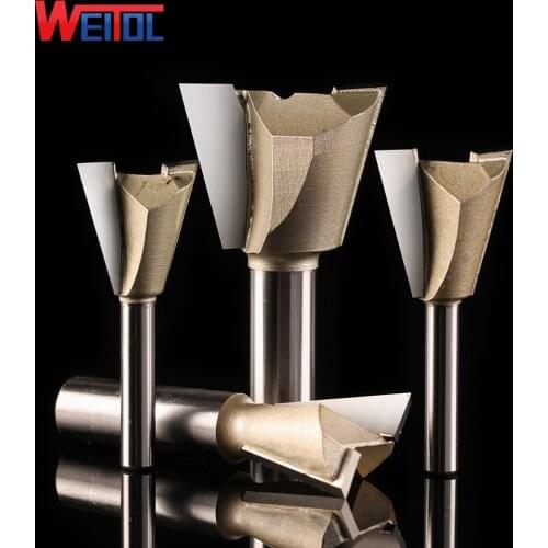 Weitol 1pcs 1/2 or 1/4 inch dovetail bit wood cutter CNC milling cutter woodworking router bit carving tool