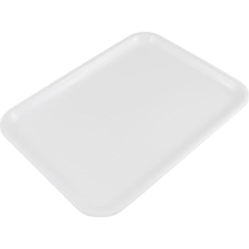 10 inch long rectangle shape serving tray made of plastic white