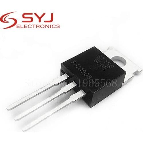 10pcs/lot BT136-600E BT136 BT136-600 600V 4A Triacs RAIL TRIAC TO-220 new original In Stock