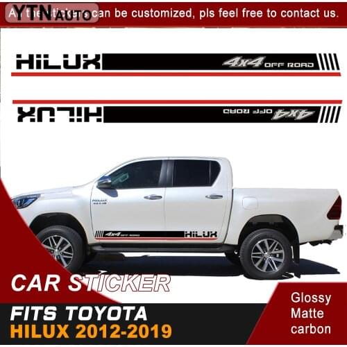2Pcs hilux gradient side stripe graphic Vinyl 4x4 off road car decal fit for TOYOTA HILUX revo and vigo 2015 2016 2017 2018