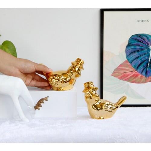 2Pcs Home Decoration Sculpture Animal Modern Minimalist Nordic Ceramic Bird Figurines Statue