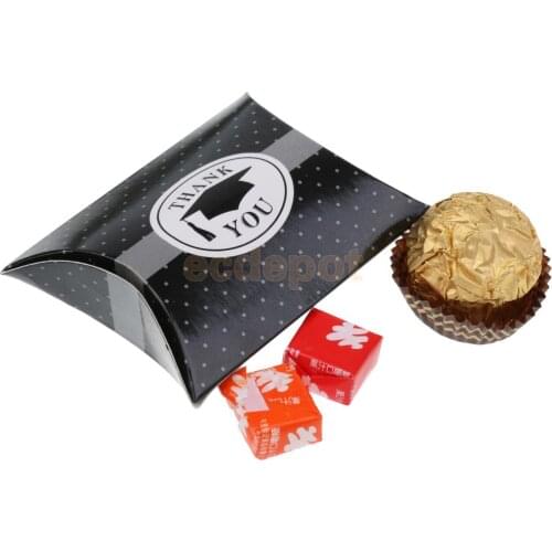 50 Pieces Pillow Style Graduation Celebration Party Chocolate Sweet Candy Boxes Thank You Gift Favor