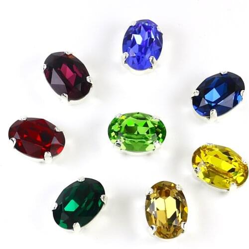 8PCS/PACK Glass Rhinestones For Clothing Loose Flatback Dress Stones Decorative Crystal Sew On Rhinestones