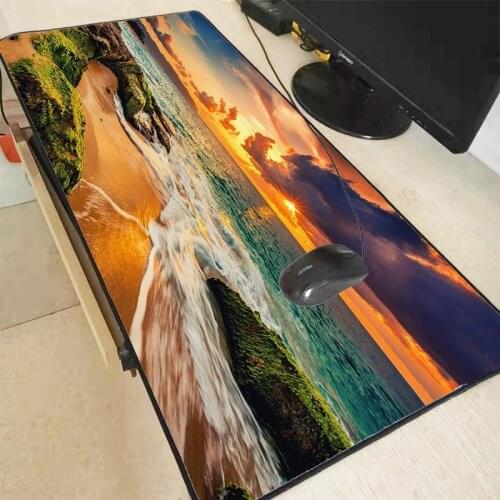 The Sea Beaches Beach XXL Large Gaming Accessories Mouse Pad Computer Gamer Keyboard Mouse Mat Desk Mousepad for PC Desk Pad