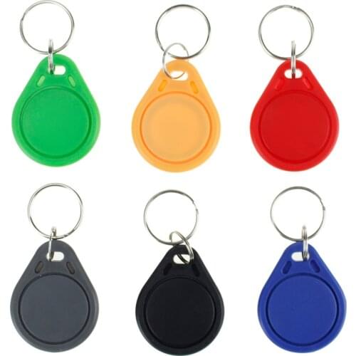 100pcs 13.56MHz RFID Keychain Key Fob MF 1K IC NFC Keyfobs Proximity Key Tag Cards for Smart Door Access Control System Token