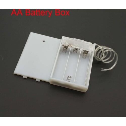 White 3 AA Battery Holder Box Case With Switch New 3 AA 2A Battery Holder Box Case With Switch 4.5V