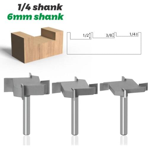 1PC 1/4" 6.35MM 6MM Shank Milling Cutter Wood Carving 4 Edge T Type Slotting Cutter Woodworking Tool Router Bits For Wood Cutter