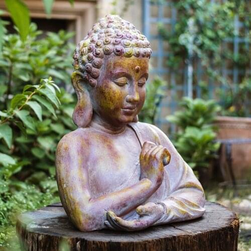 Buddha Head Portrait Bust Amitabha Buddha Bhaisajyaguru Tathagata Sakyamuni Moni Garden Villa Decoration