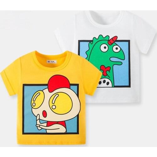 Summer Baby Boy Cartoon T Shirts Girls Cute Tees Kids Fashion Clothes Toddler Boys Cotton Dinosaur T Shirt Boutique Outfits Tops