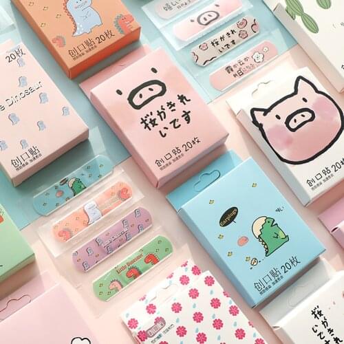 20pcs/box Cute Cartoon Breathable Band Aid Adhesive Hemostasis Bandages Outdoor Portable First Aid Emergency for Kids Children