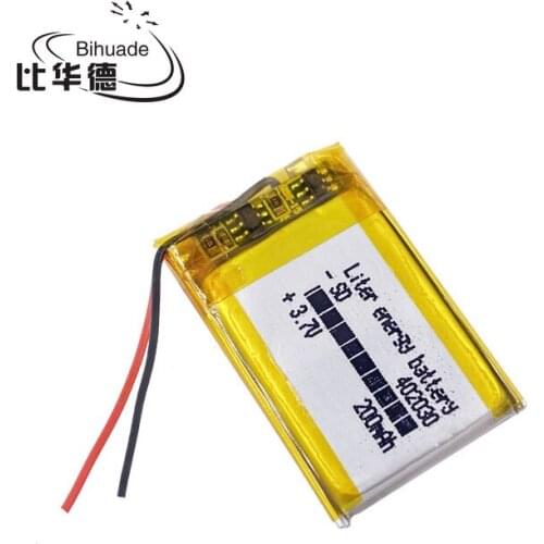 3.7V 200mAh 402030 Lithium Polymer Li-Po li ion Rechargeable Battery cells For Mp3 MP4 MP5 GPS mobile bluetooth