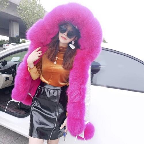 Maomaokong 2020 new women outwear thick warm real fox fur collar coat high quality faux fur Liner short winter jacket