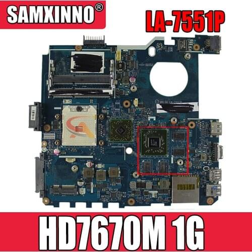 ASUS K43T K43TA K43TK X43T laptop motherboard QBL50 LA-7551P motherboard HD7670M 1G 100% test work. Original NEW