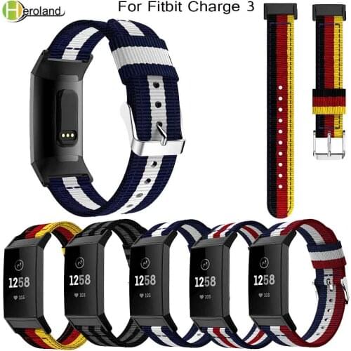 Nylon Wrist Watch Strap for Fitbit Charge 3 Smart Bracelet Woven Fabric Replacement Men Women watch band strap Charge3 wristband
