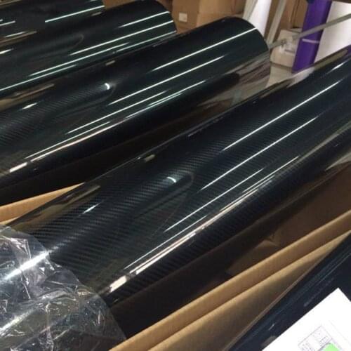 Newest Black 152X30CM 5D Plaid Car Sticker Glossy Carbon Fiber Film Wrap Air Free Bubble For Car Motorcyle Phone Decoration
