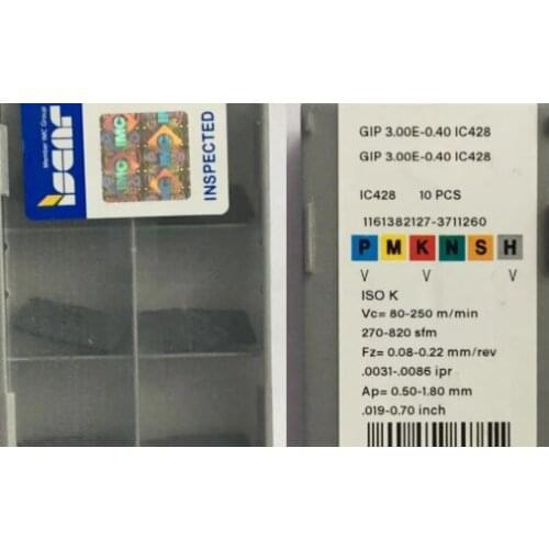 ORIGINAL 10PCS CARBIDE INSERT GIP3.00E-0.40 IC428