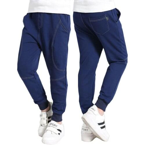 Autumn and winter thick sports pants boys and girls 5-15years old Korean cotton in Older child casual loose quality Kids clothes