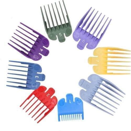 Barber Accessories Hair Clipper Guides Hair Cutting Colourful Clipper Guard Guide 8 PCS