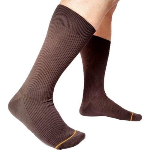 PEAJOA Brand New Style Men Dress Suit Socks Golden Line Toe Sexy Cotton Gentlemen High Quality Elastic Male Socks