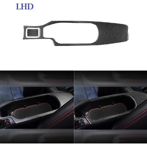 Fit For Subaru BRZ Toyota 86 GT86 17-19 Carbon Fiber Accessories Center Console Cupholder Armrest Panel Frame Surround Sticker