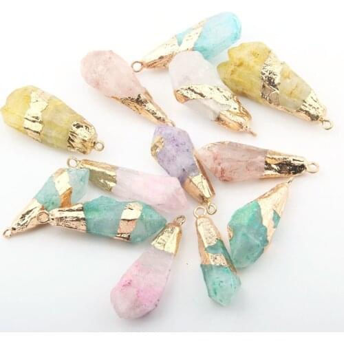 Natural Stone Pendants Irregular Exquisite charms For Jewelry Making DIY Reiki Necklaces Accessories