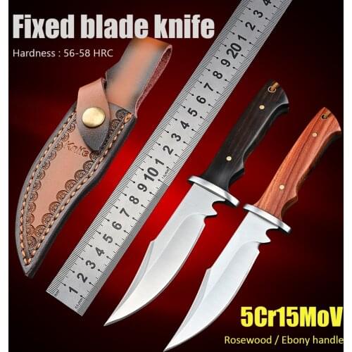 Wood Handle Outdoor Camping Survival EDC Tool Utility Self Defense Weapons Tactical Military Mini Fixed Blade Knife