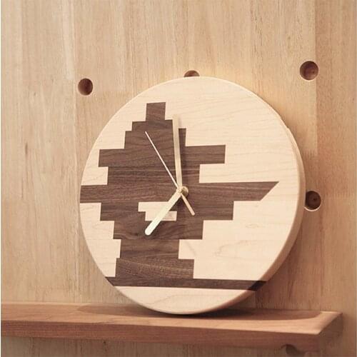 Simple Round Wooden Silence Wall Clocks Luxury Nordic Creativity Wall Clocks Pro-environment Wandklok Home Fashion EK50bgz