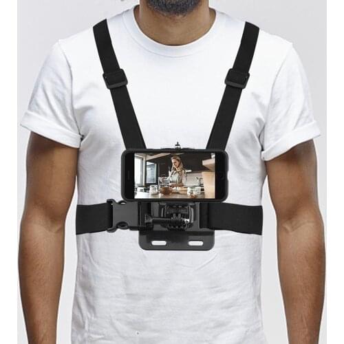Adjustable Mobile Phone Chest Clip Holder Vlog Photo Smartphone Camera Harness Belt Strap Mount for Outdoor Sports
