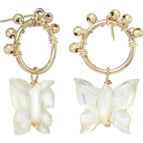 14K Gold Filled Butterfly Earrings Handmade Jewelry Gold Filled Jewelry Minimalism Oorbellen Boho Earrings For Women