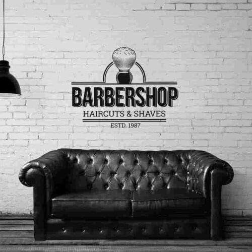 Barber Shop Sticker Customized Chop Bread Decal Posters Vinyl Wall Art Decor Windows Decoration Haircut Shavers Decals