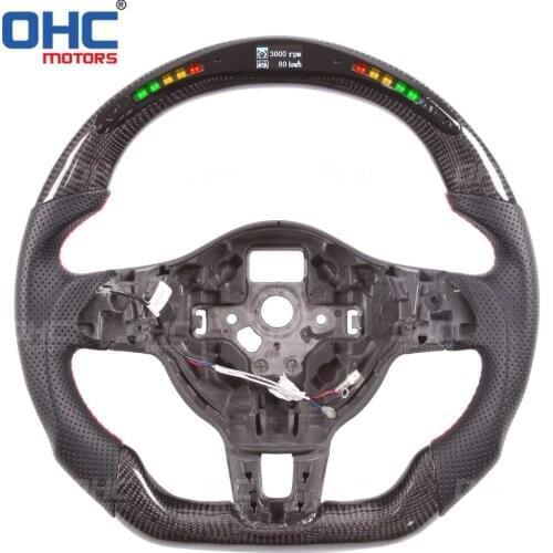Carbon Fiber LED Steering Wheel compatible for MK6 GTI GLI R Line (DSG)
