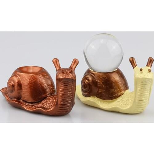 Snail Figurine Display Stand Crystal Glass Lens Ball Photography Lensball Base Sphere Egg Pedestal Globe Holder Home Decor Craft